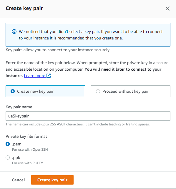 Determine if key pair should have the pem extension.