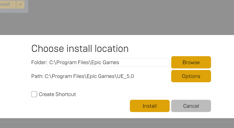 Choose install location.